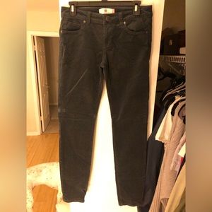 Deep teal, corduroy skinny jeans by Cabi.